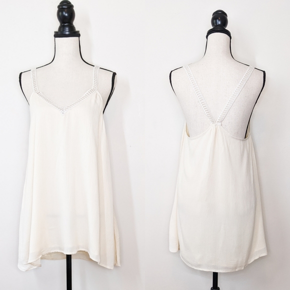 NWT Lucca Cream Ladder Lace Gauze Mini Dress - Picture 1 of 4